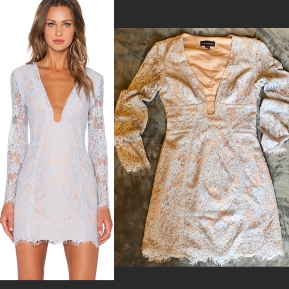 Stylestalker Light Blue Lace Mini Dress